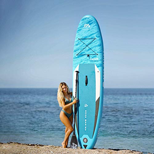 Aqua Marina Aufblasbar Sup Board Stand up Paddle AQUAMARINA Vapor 2021 Komplette Packung 315x79x15 cm mit Kajak Sitz - 9