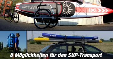 SUP Board Transport Möglichkeiten