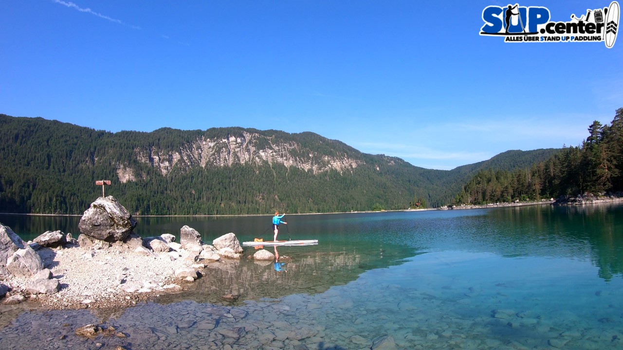 SUPTour auf dem Eibsee StandUp Paddling in der "bayerischen Karibik