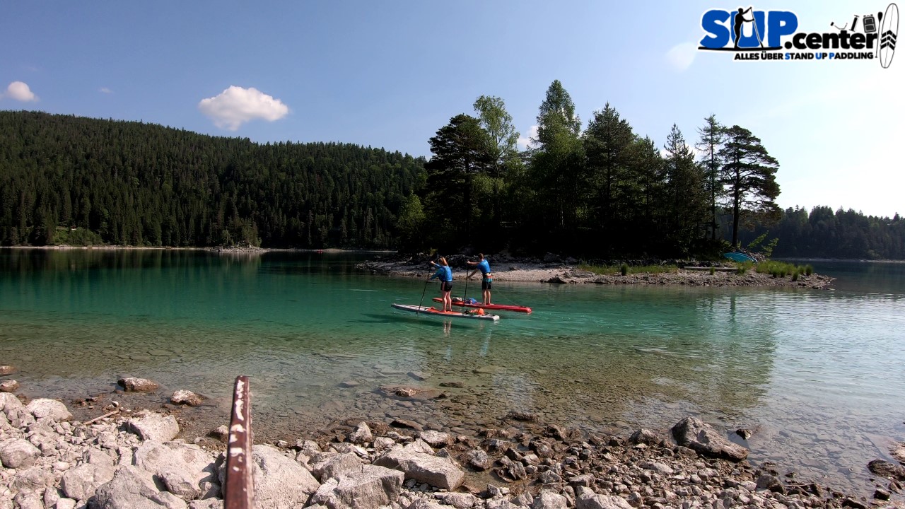 SUPTour auf dem Eibsee StandUp Paddling in der "bayerischen Karibik